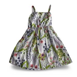 Cat & Jack White Floral Print Sleeveless Summer Dress, Size S(6/6X), 100% Cotton